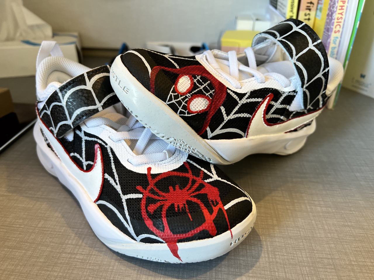 Childrens Tennis Shoes with a Spiderman Logo