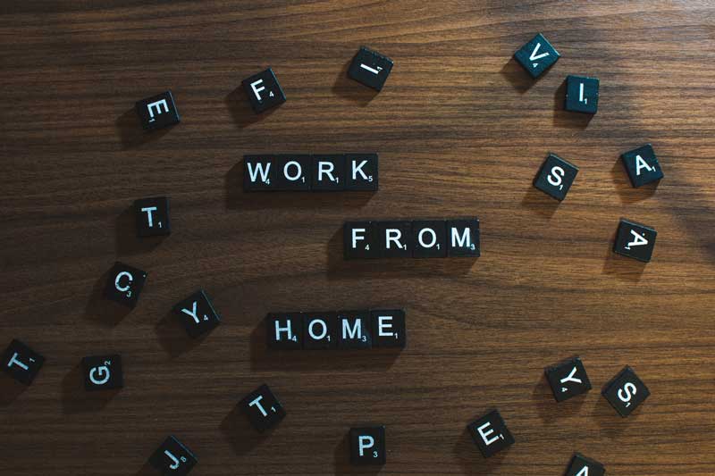 Scrabble tile work from home image